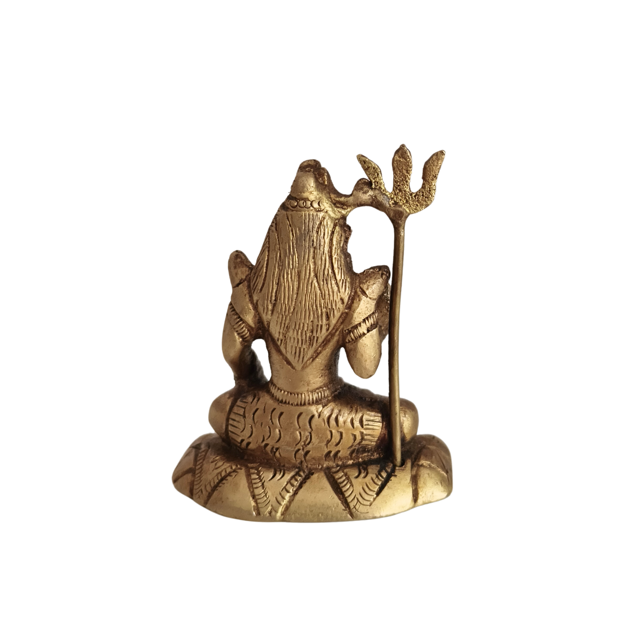 Exquisite Handcrafted Brass Idol of Lord Shiva in Meditation with Trishula