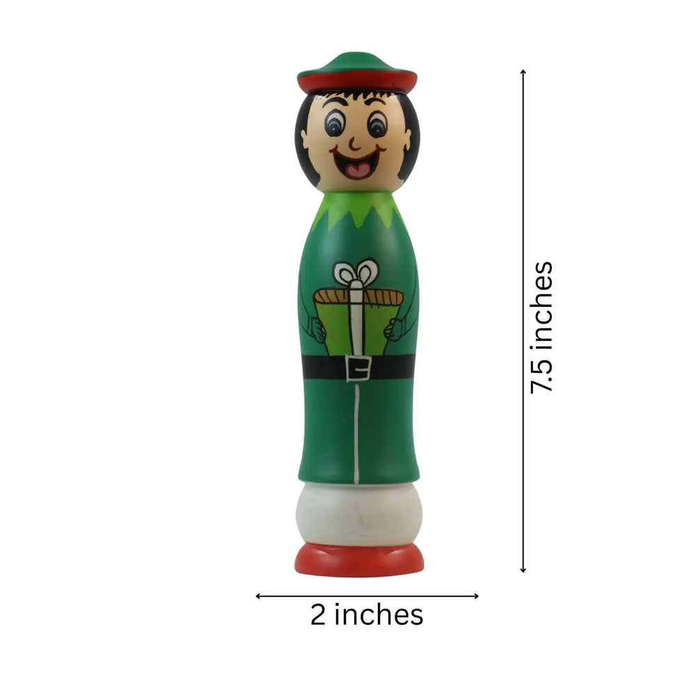 Handcrafted Santa and Joker peg dolls for imaginative kids play