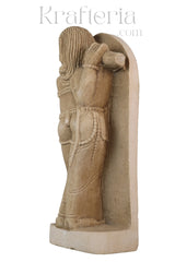 Ancient Stone Carving - A Figure Adorned Sculpture