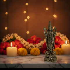 Brass Tirupati Balaji Statue - Standing Lord Venkateswara Idol for Home & Office   Brass Artwork