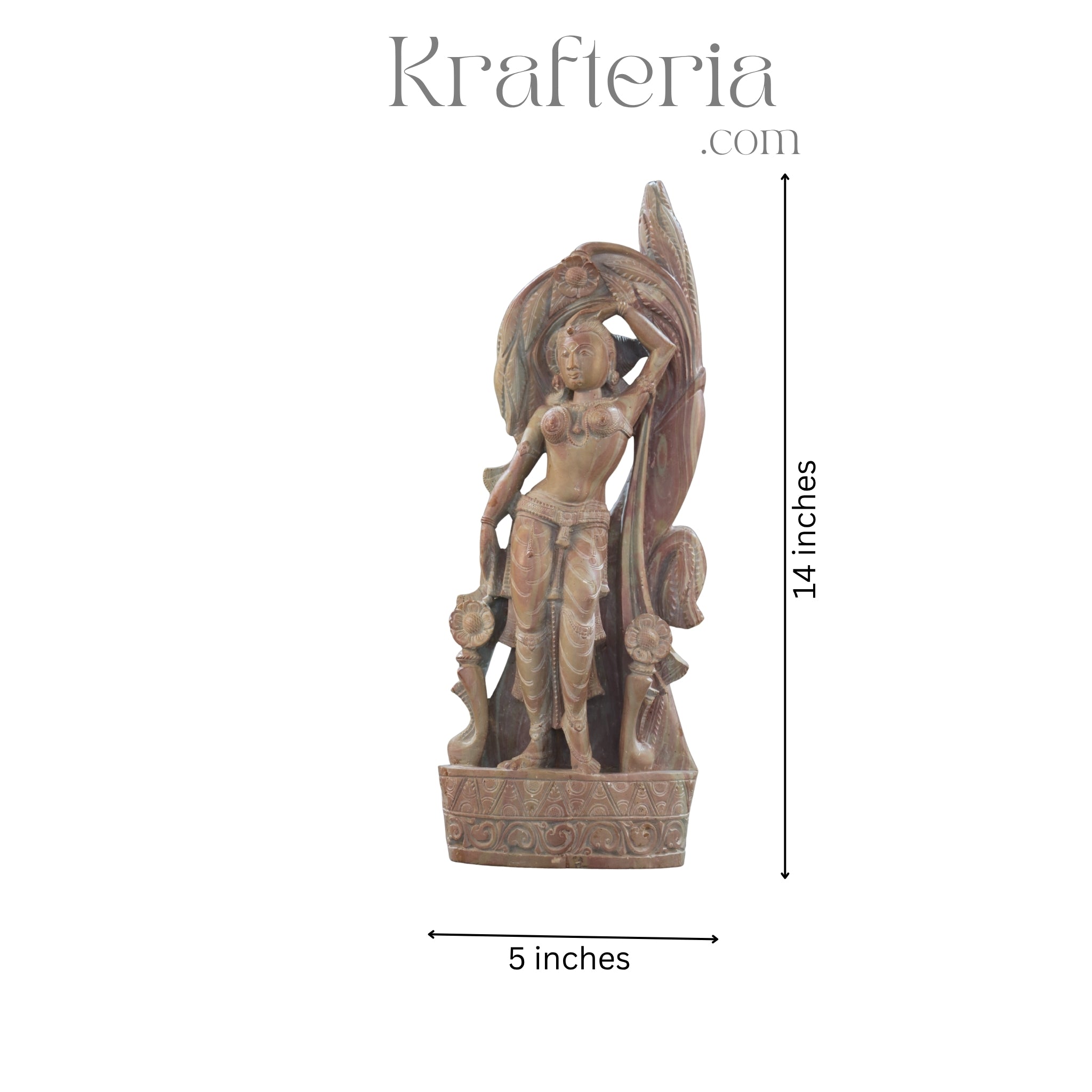 Rose Red Sculpture of Lady with Hand on Head – Grace and Elegance