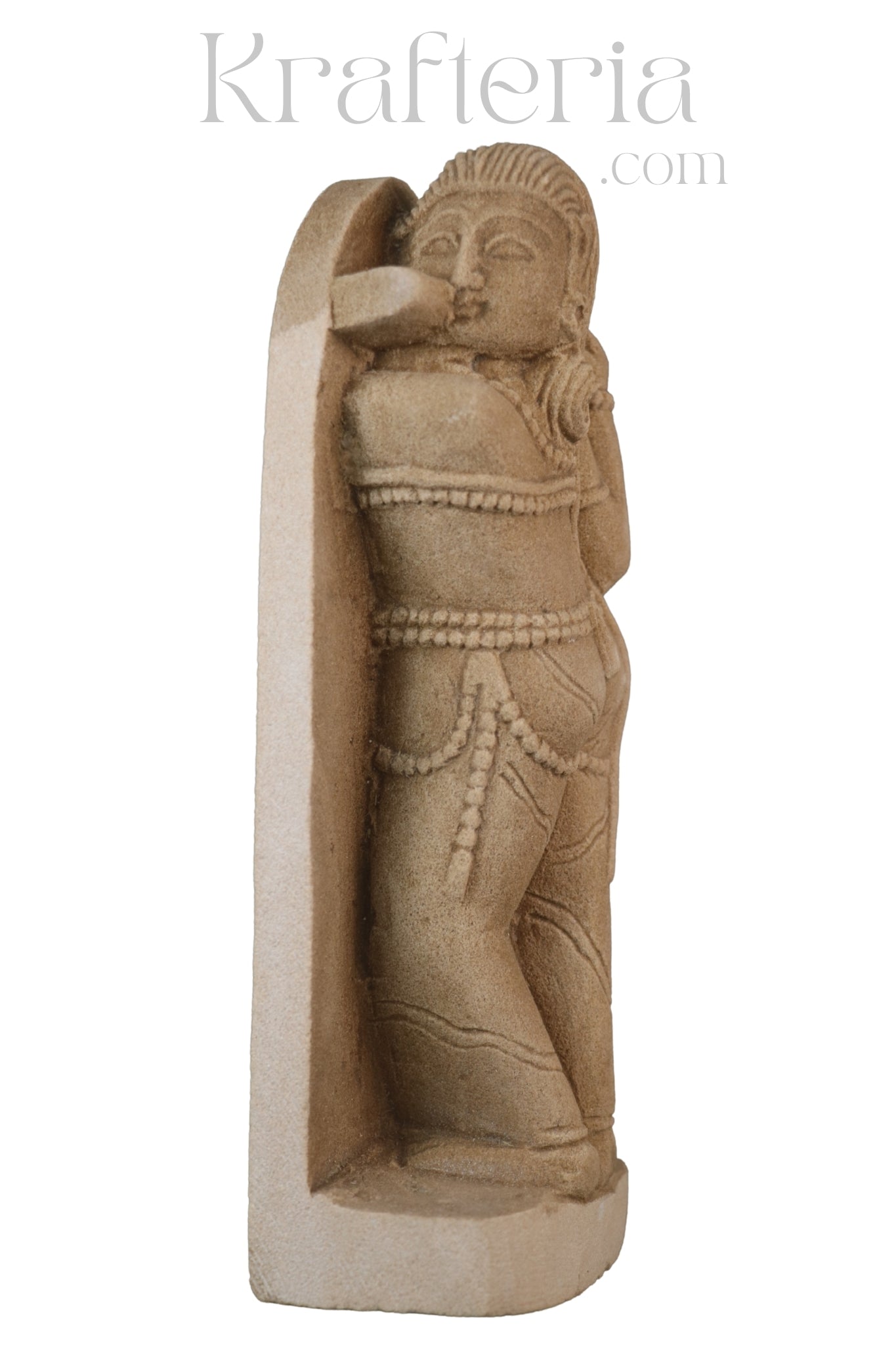 Ancient Stone Carving - A Figure Adorned Sculpture