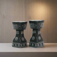 Traditional Soft Stone Diya Pair – Temple & Festival Decor