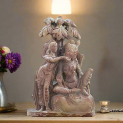 Radha Krishna Sculpture Under the Tree – Eternal Love in Nature