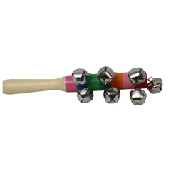 Handcrafted wooden jingle bell toy with traditional design