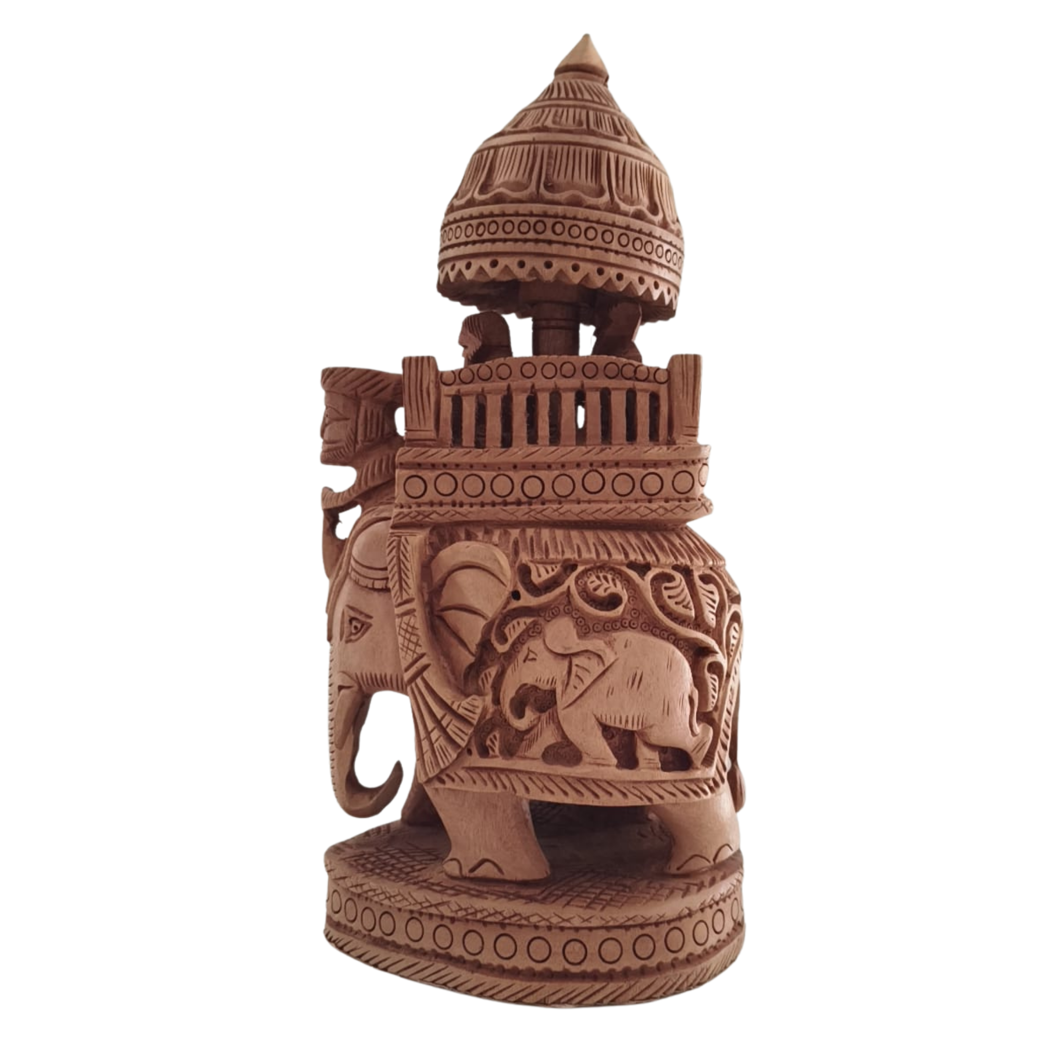 Handcrafted Ambari Elephant with Umbrella | Traditional Indian Decor