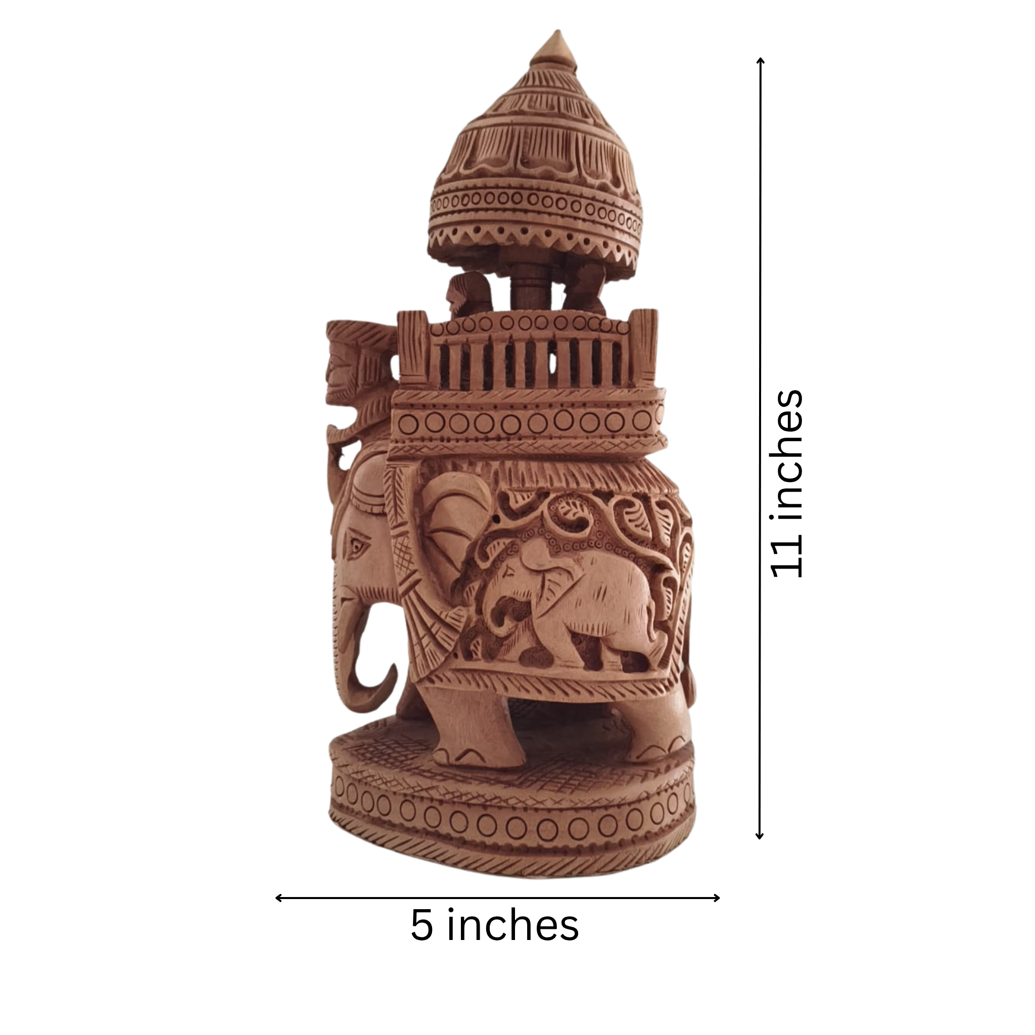 Handcrafted Ambari Elephant with Umbrella | Traditional Indian Decor