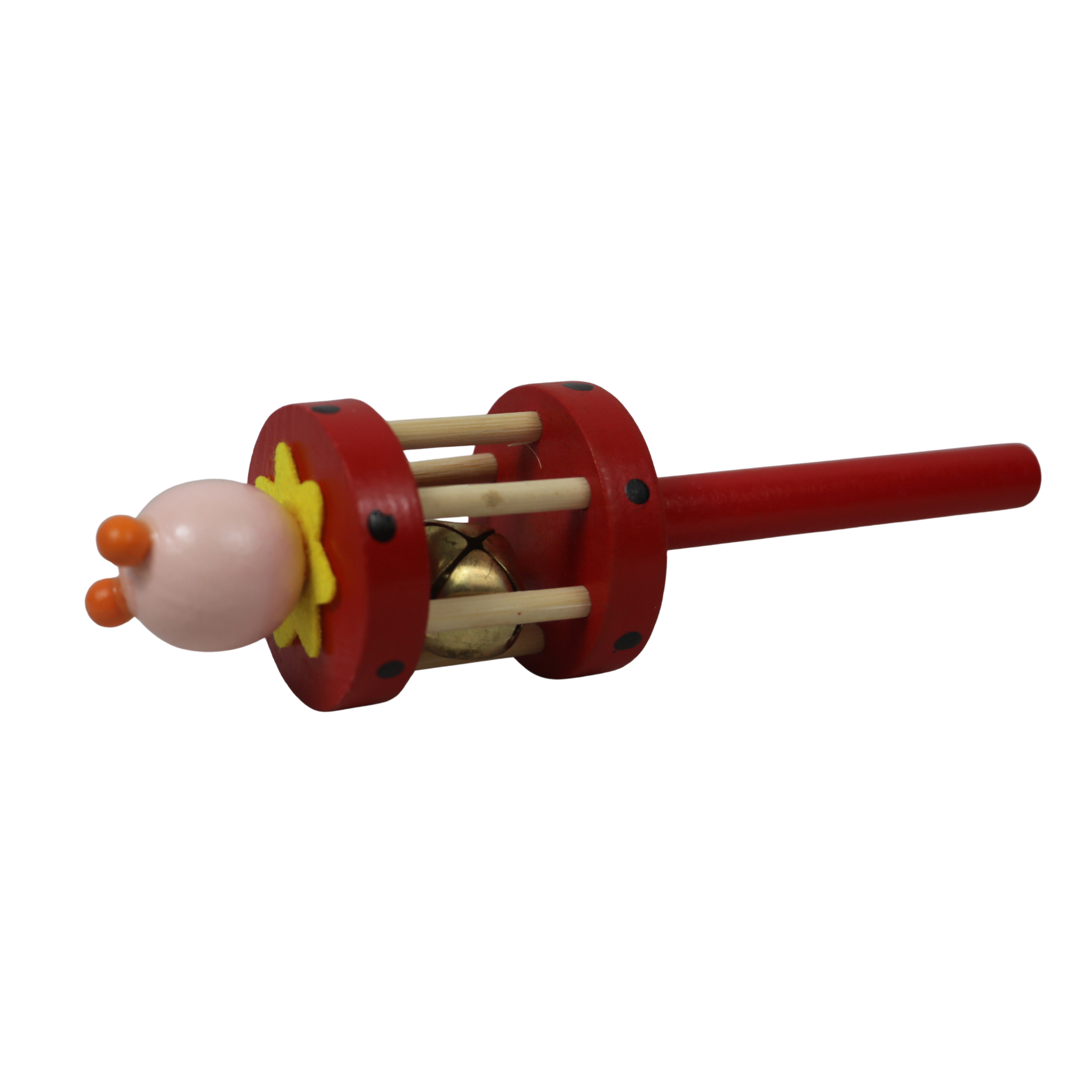 Multicolour Channapatna wooden cage rattle sensory toy