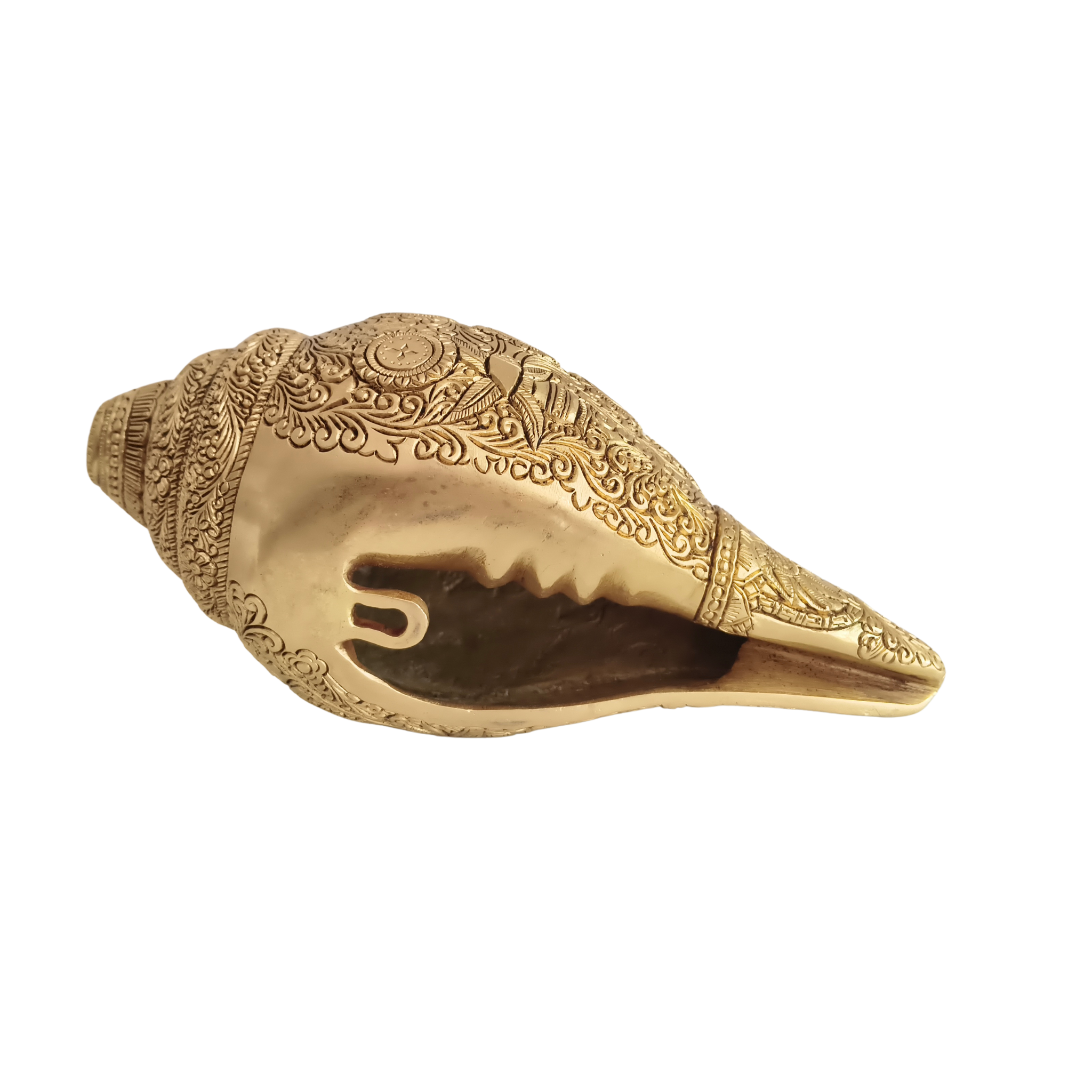 Intricately Carved Brass Shankha Wall Hanging: Divine Vishnu Dashavatara Idol