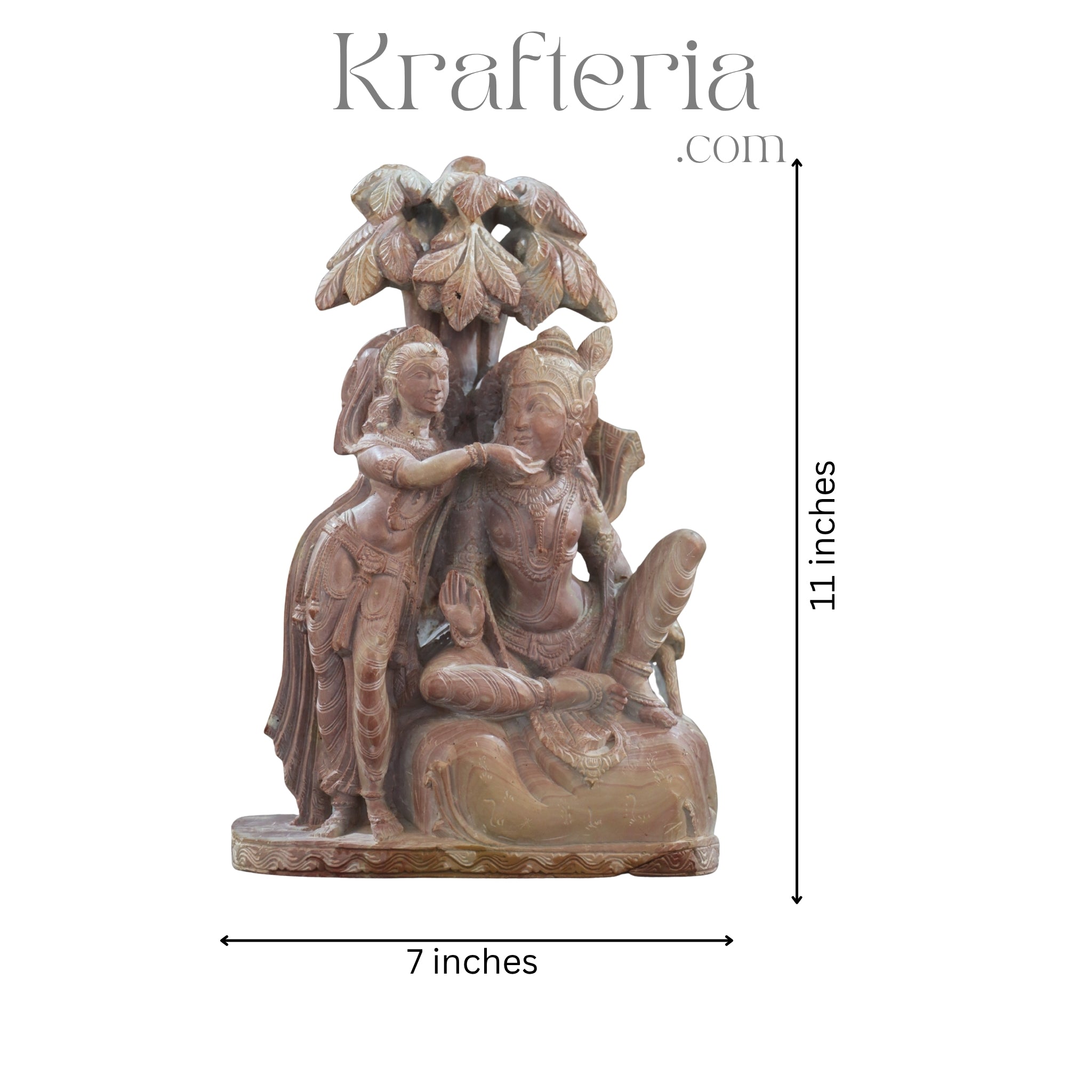 Radha Krishna Sculpture Under the Tree – Eternal Love in Nature