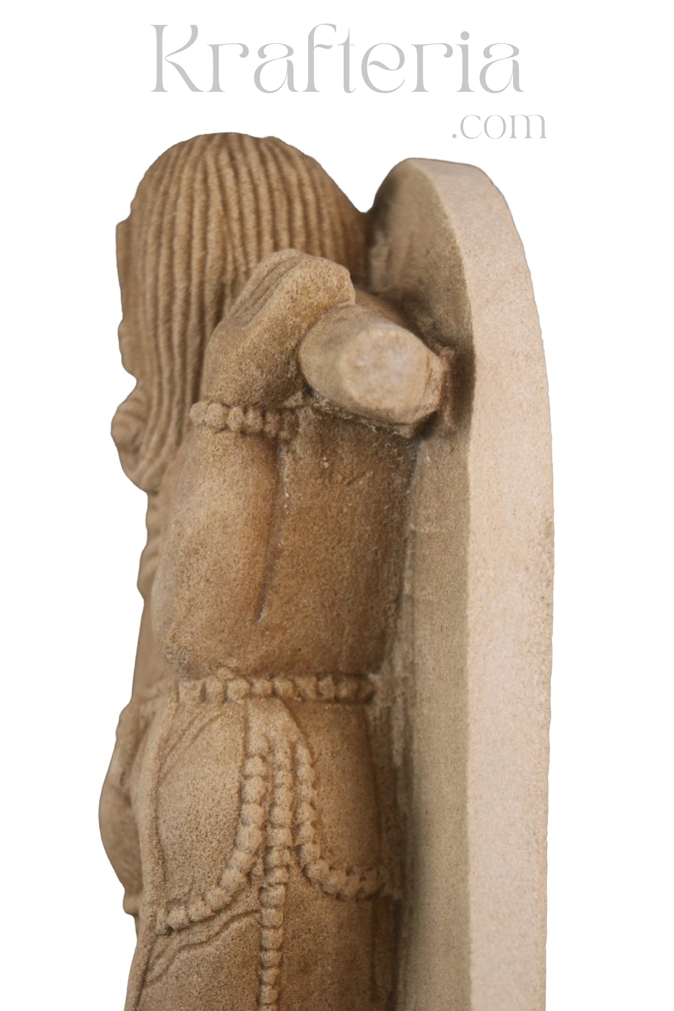 Ancient Stone Carving - A Figure Adorned Sculpture
