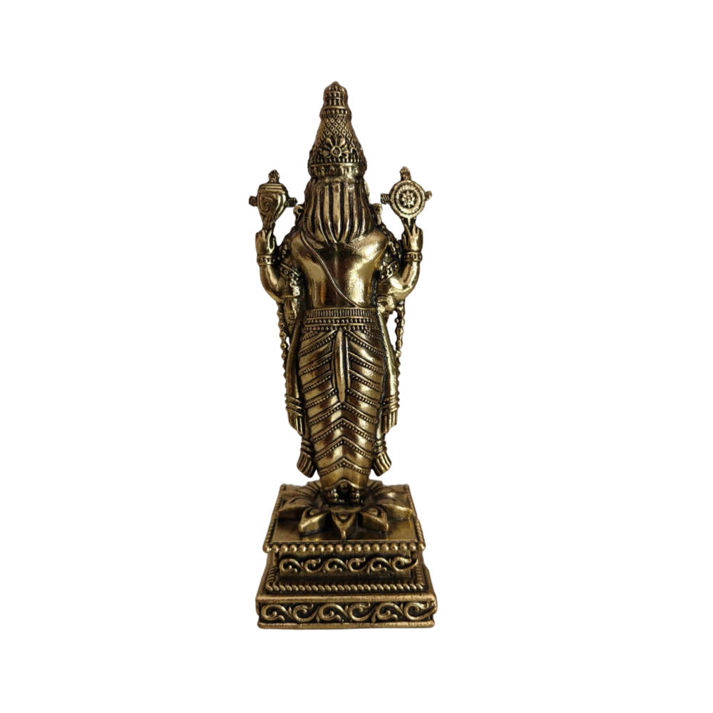 Brass Tirupati Balaji Statue - Standing Lord Venkateswara Idol for Home & Office   Brass Artwork