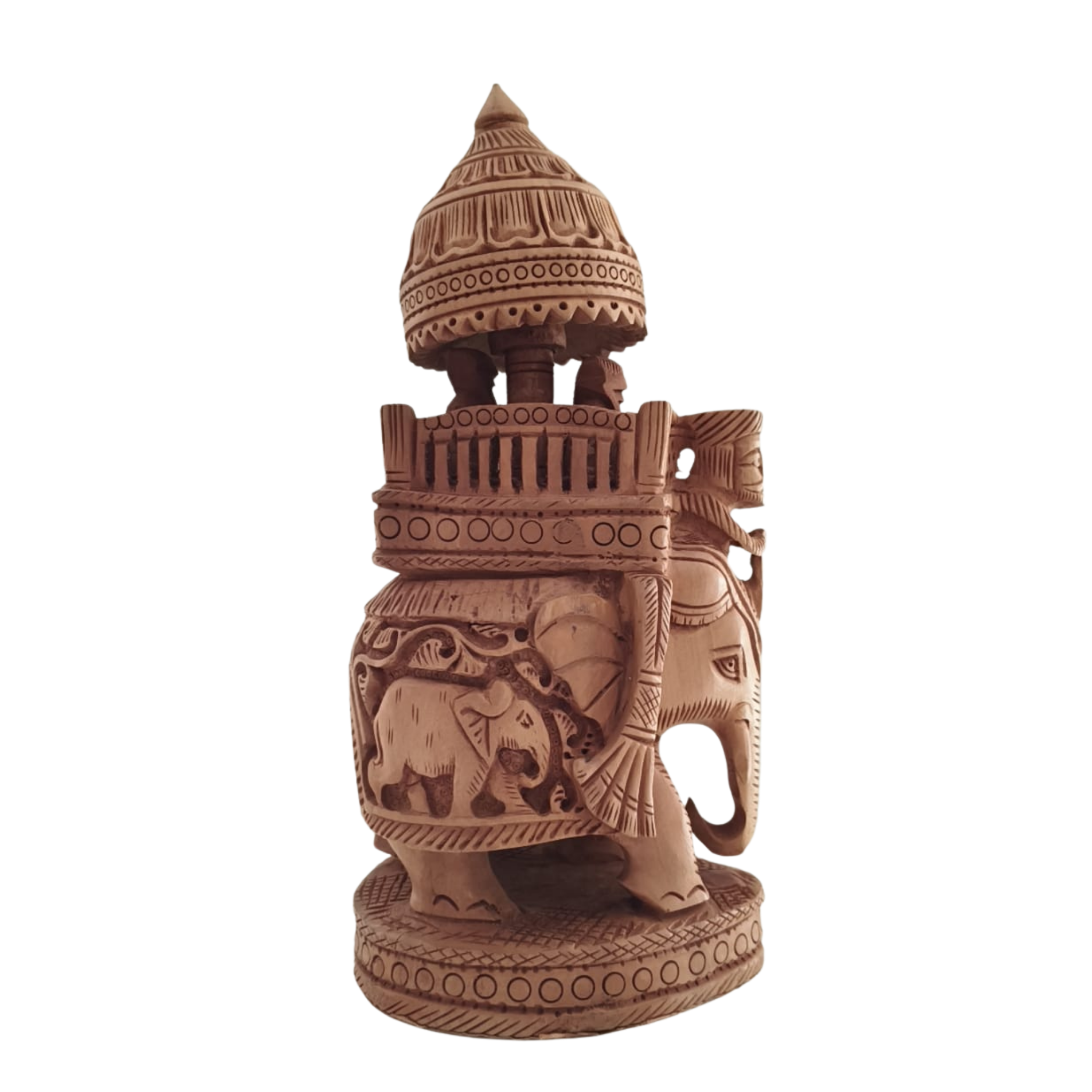 Handcrafted Ambari Elephant with Umbrella | Traditional Indian Decor