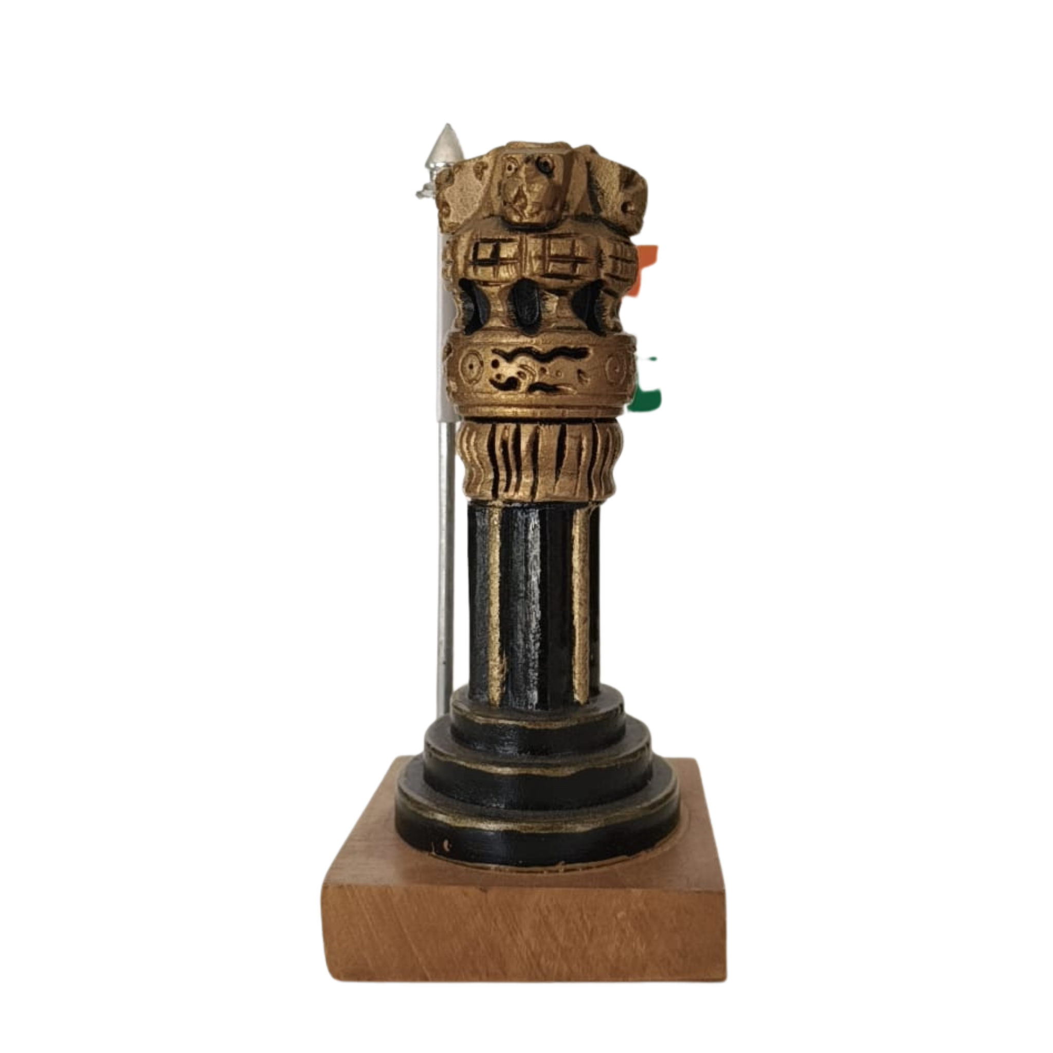 Handmade Wooden Police Flag Stand – Elegant Desk Accessory