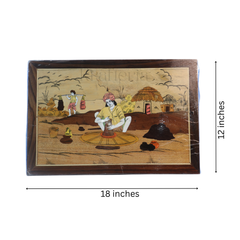 Pottery Pot Making Wooden Inlay Frame – South Indian Handmade Masterpiece