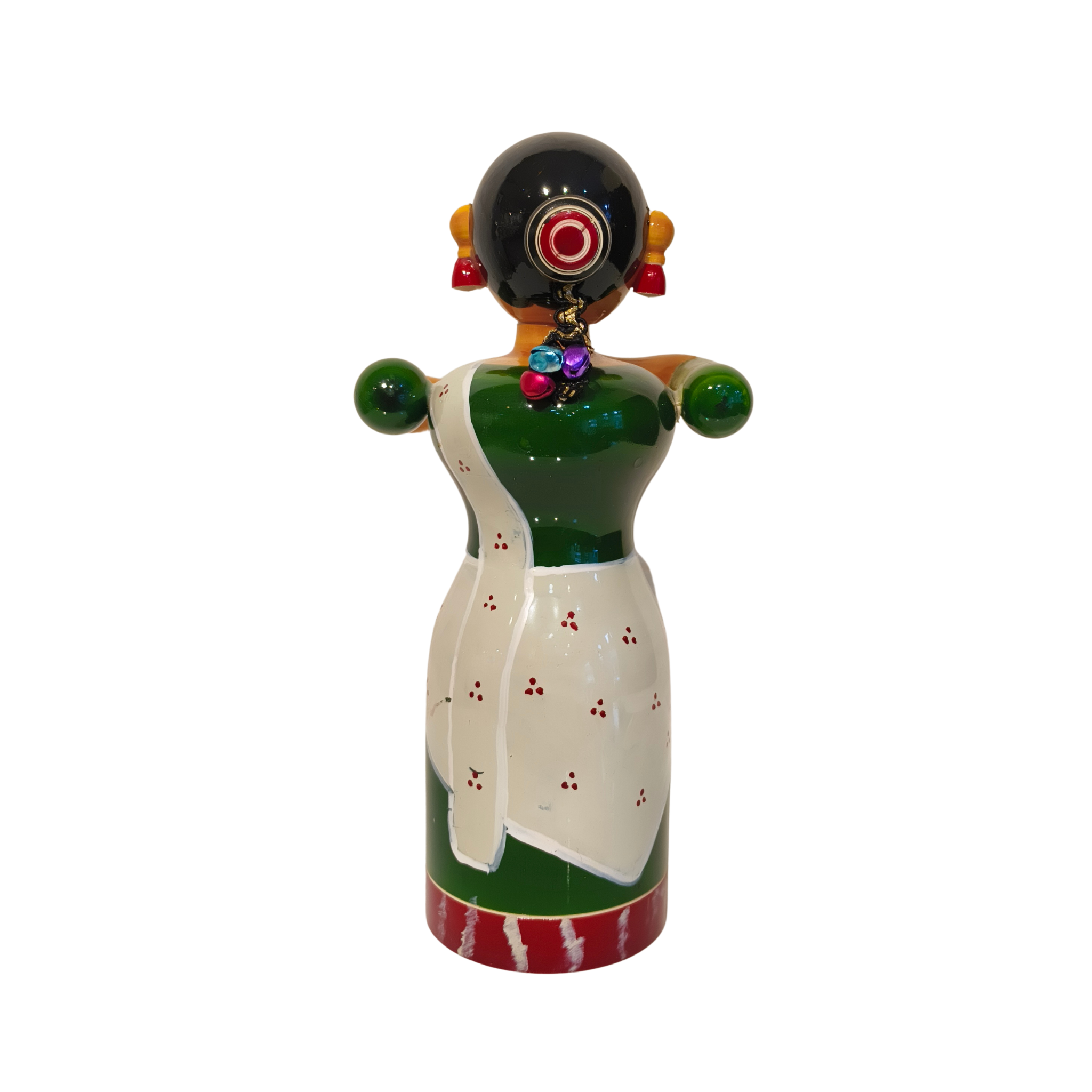 Vibrant Dandiya Dancer - Handcrafted Etikoppaka Wooden Woman Doll