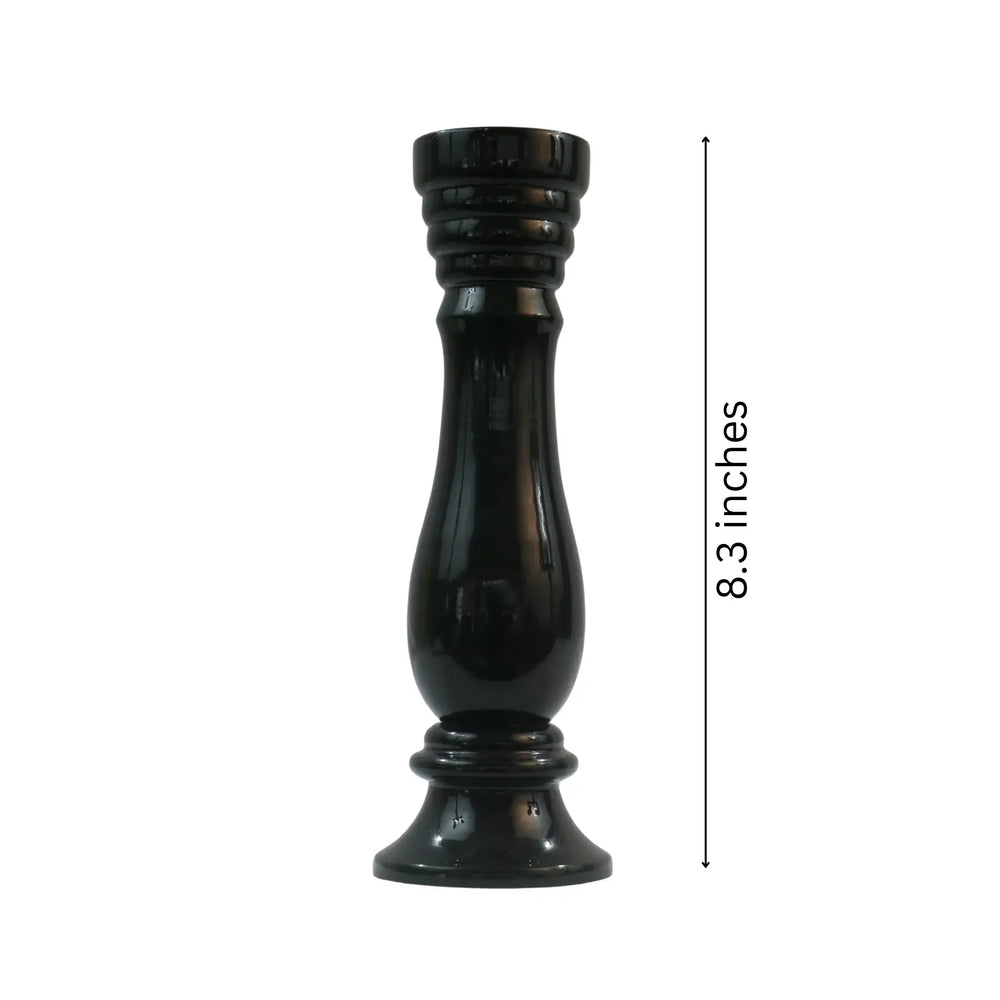 Natural wood flower vase hand-painted for interior decor