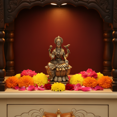 Divine Goddess Lakshmi Brass Idol – Epitome of Prosperity and Grace