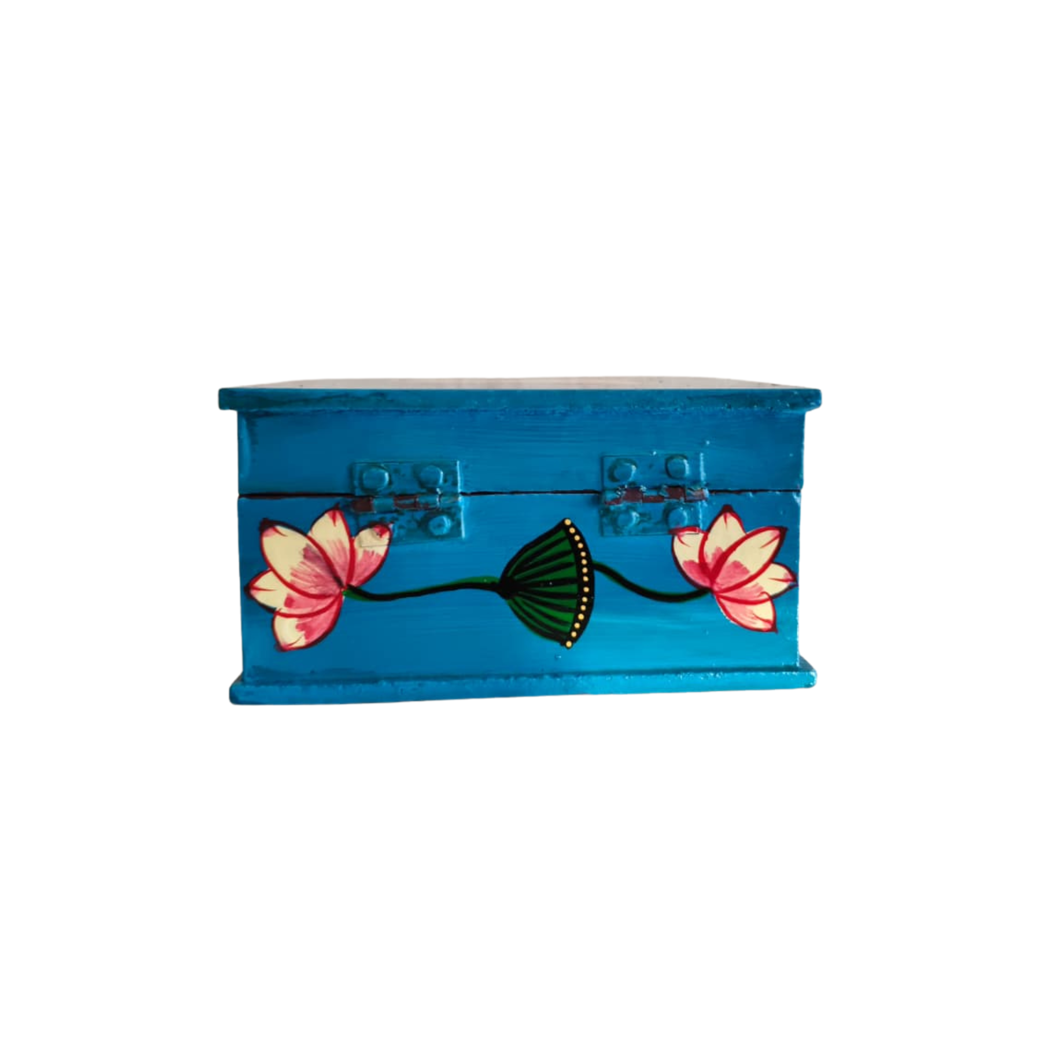 Sacred Cows and Lotus Flowers - Traditional Indian Pichwai Art Wooden Box