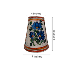 Handcrafted Leather Puppetry Lampshade with Lotus Motifs | Bed Lamp