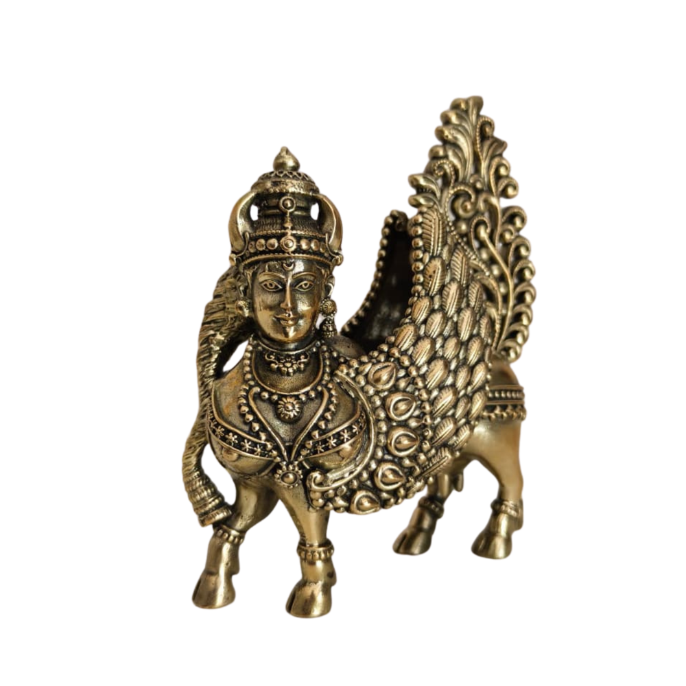 Handcrafted Brass Kamadhenu Statue   Brass Artwork