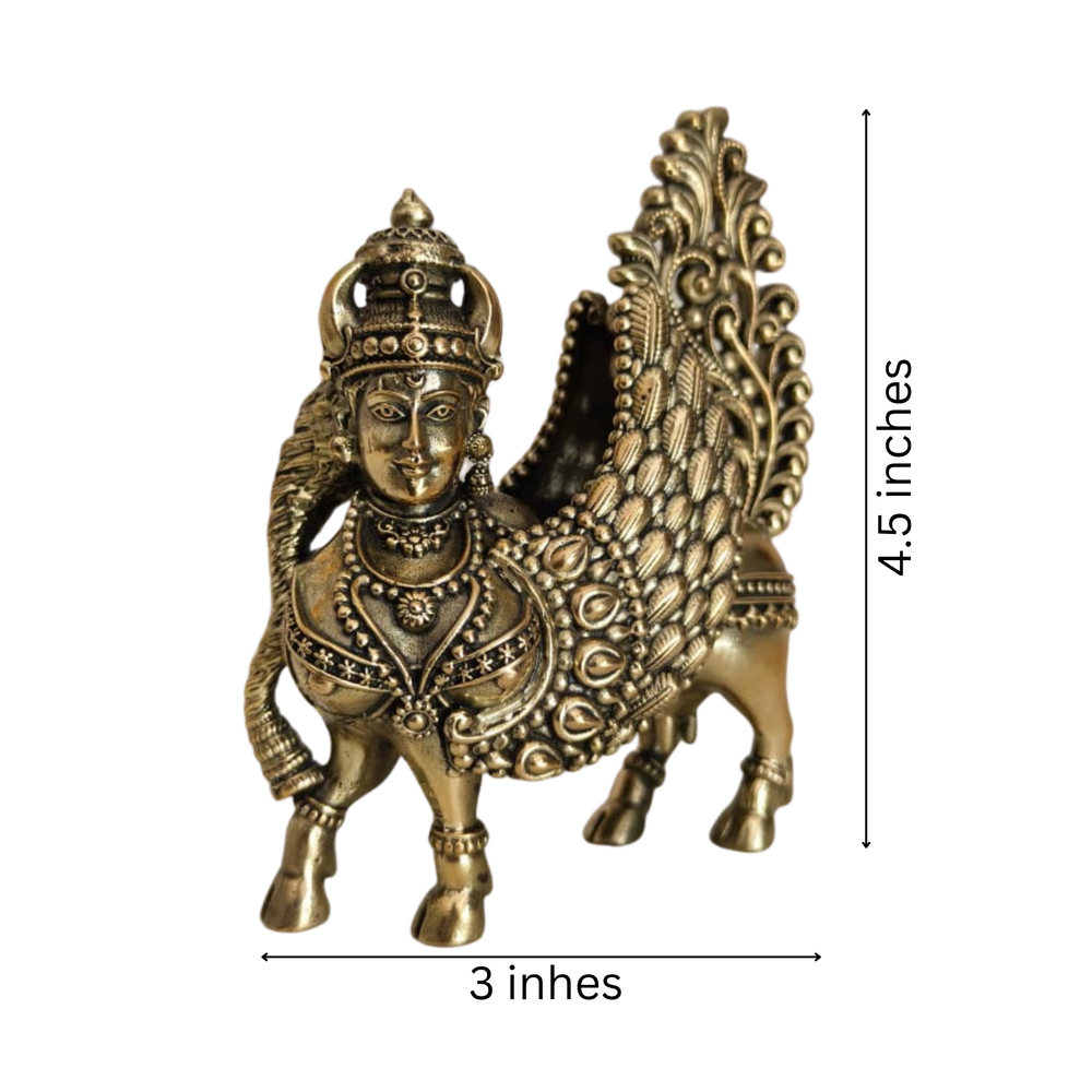 Handcrafted Brass Kamadhenu Statue   Brass Artwork