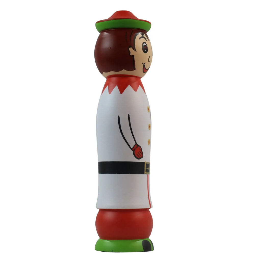 Handcrafted peg dolls featuring Santa, Joker and men characters