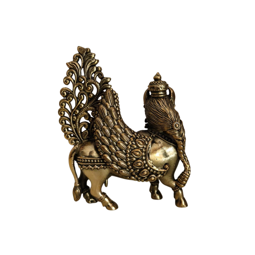Handcrafted Brass Kamadhenu Statue   Brass Artwork