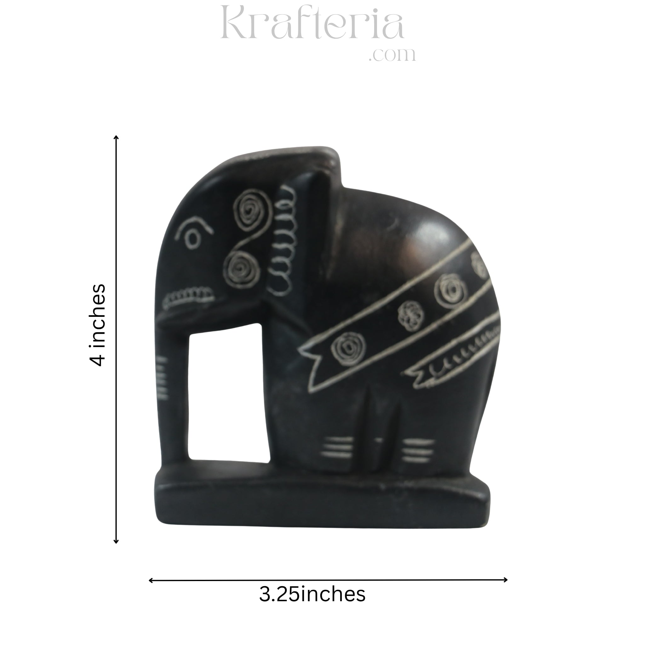 Soft Stone Elephant Showpiece – Handcrafted Decorative Figurine
