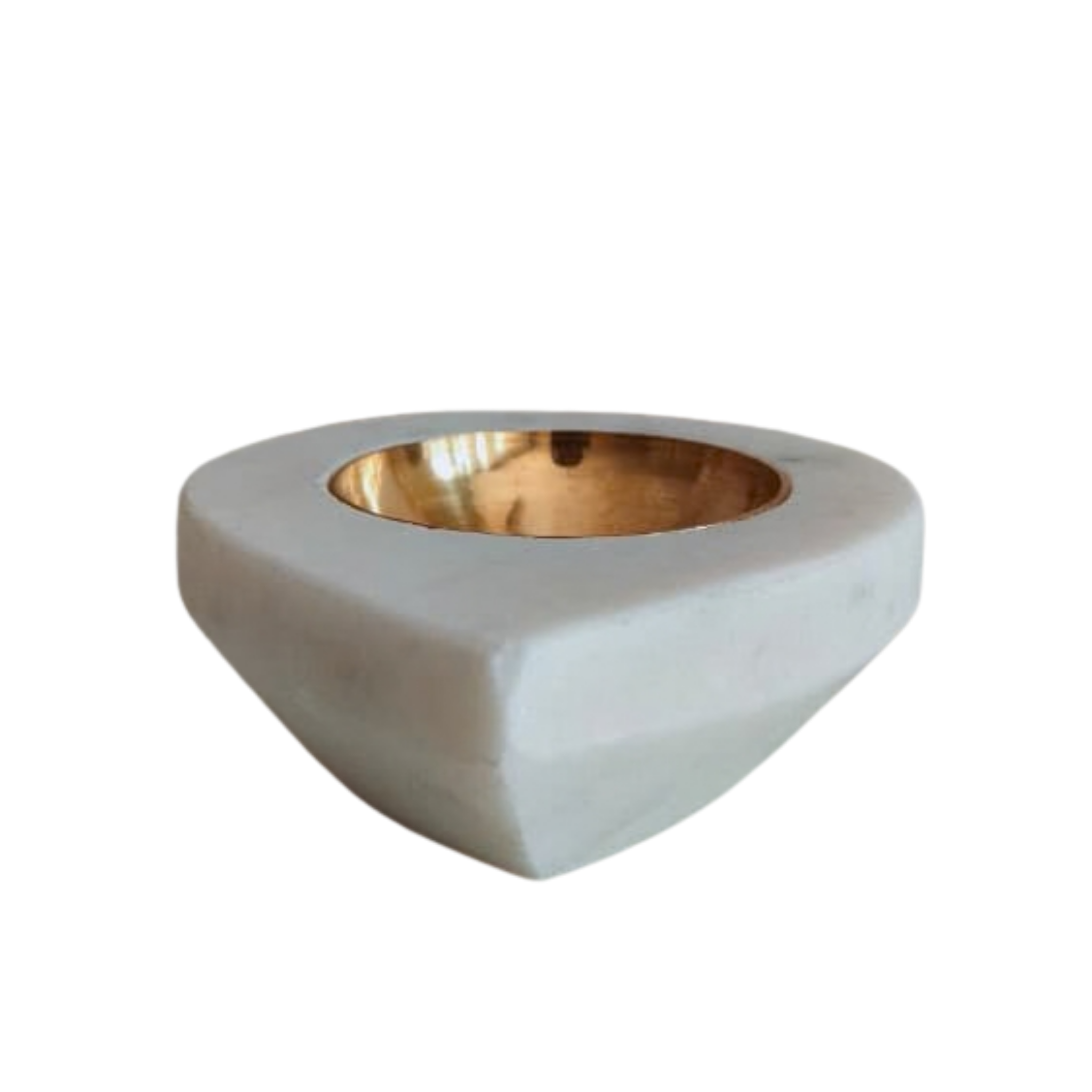 Traditional marble diya with smooth polished finish.