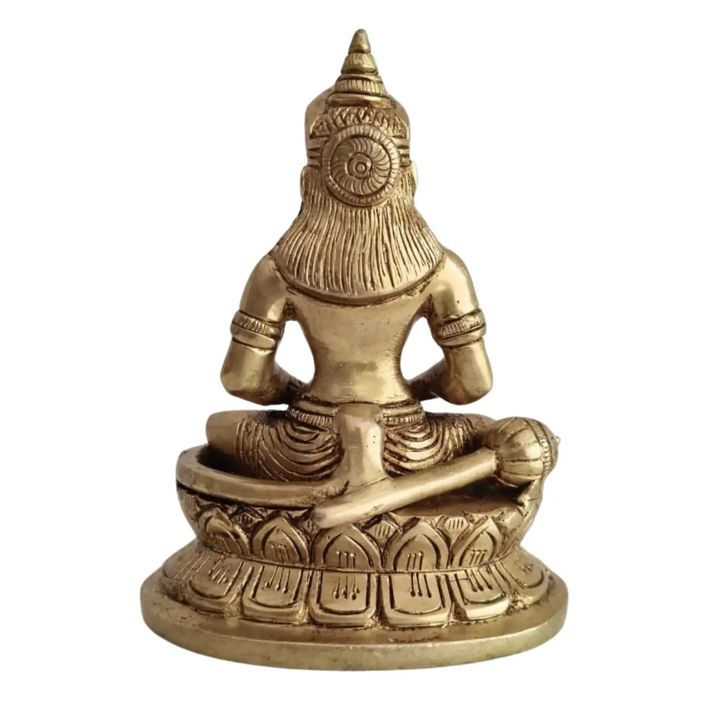 Brass Dhyana Mudra Hanuman Idol – Meditating Bajrangbali Idol   Brass Ware