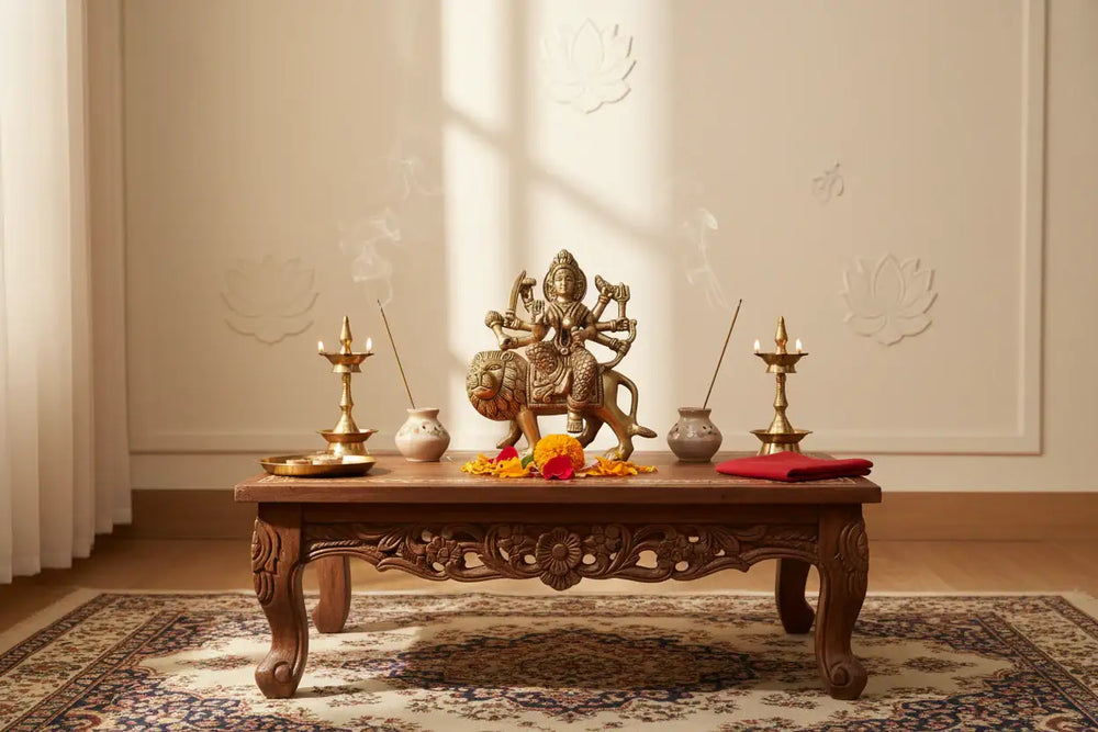 Handcrafted Brass Durga Mata Idol   Brass Ware