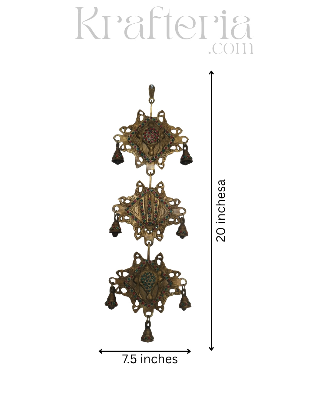 Brass Venkateswara Bell Wall Hanging – Symbol of Blessings and Prosperity