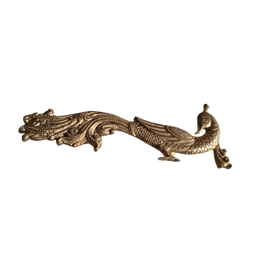 Royal Brass Peacock Door Knocker – Handcrafted Antique Entrance Decor   Brass Artwork
