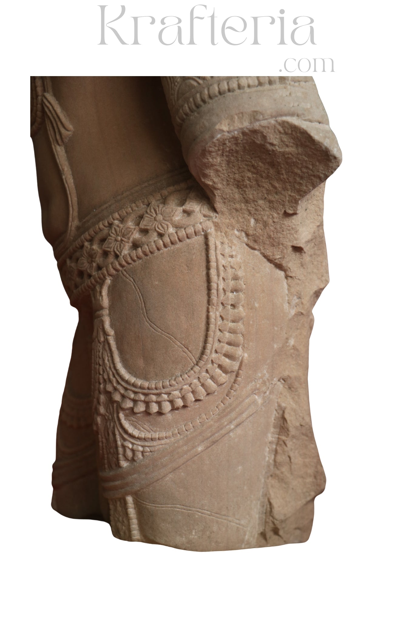 Ancient Indian Sandstone Sculpture of a Divine Being (Deva/Gandharva)