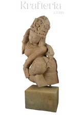 Sandstone Sculpture Of A Traditional Indian Dancer