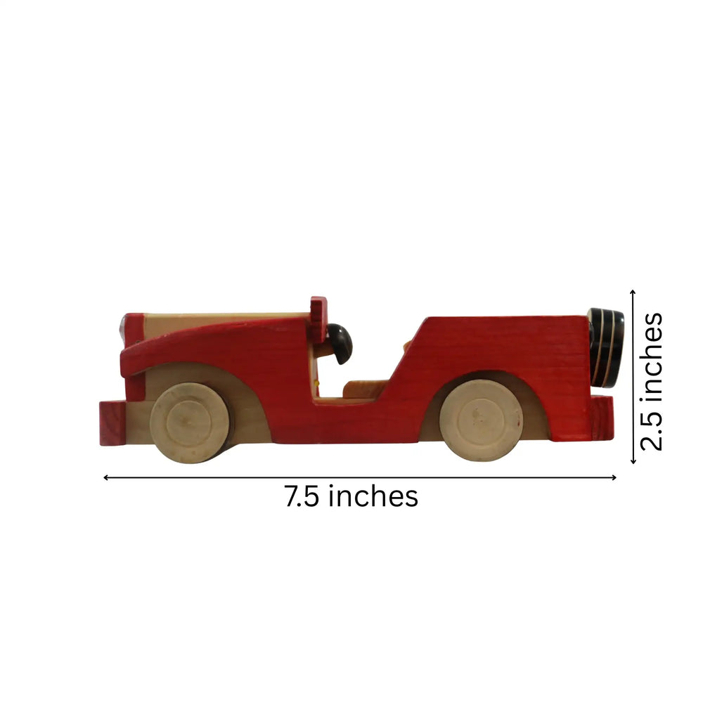 Sustainable Channapatna wooden mud racer toy handcrafted in India