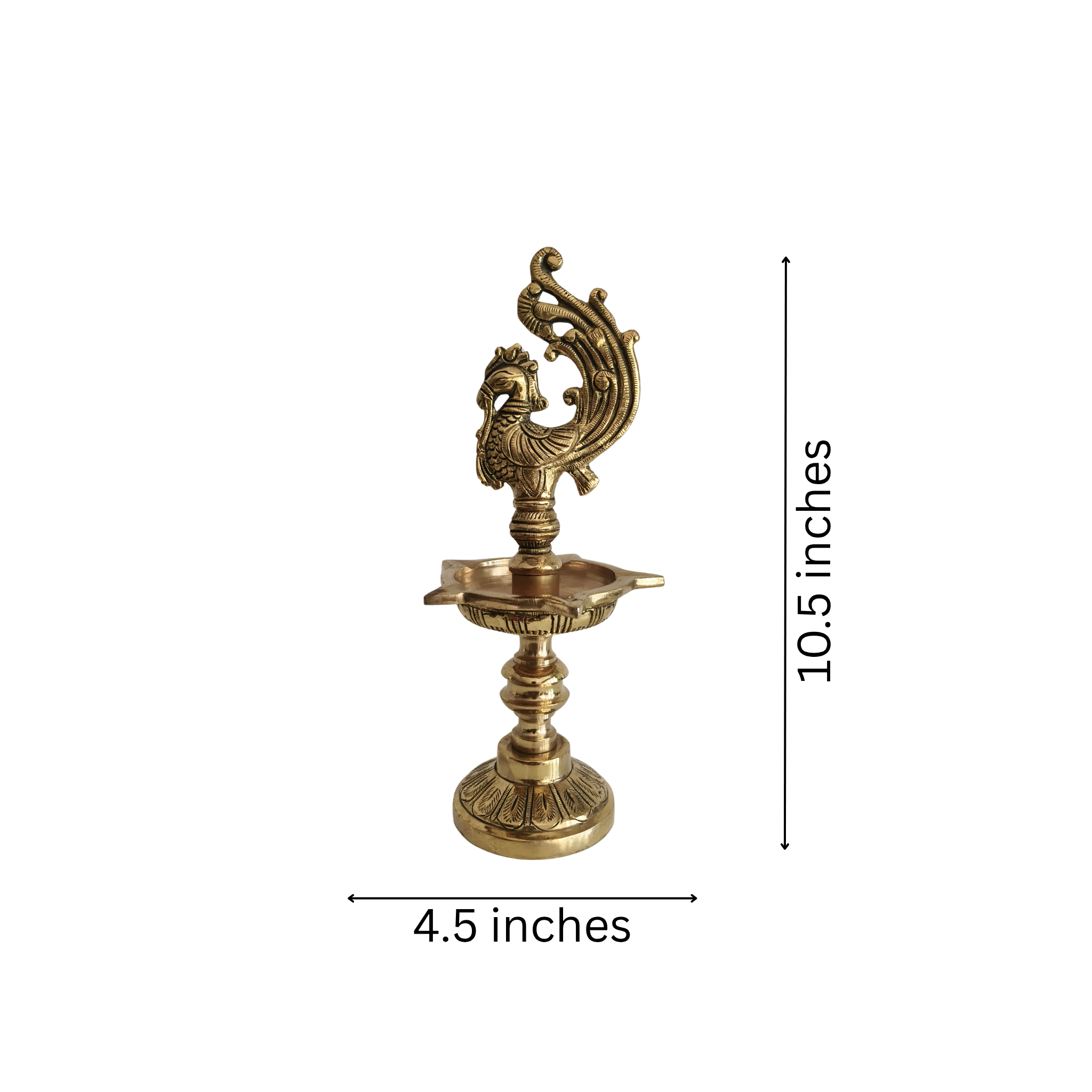 Brass Peacock Aishwarya Diya - Star-Shaped Traditional Oil Lamp