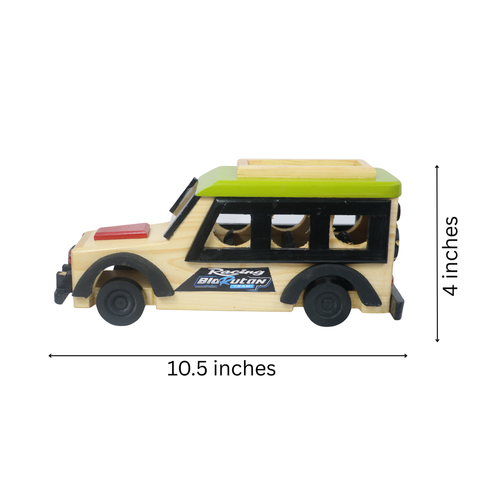 Sustainable Channapatna wooden SUV car with glossy finish