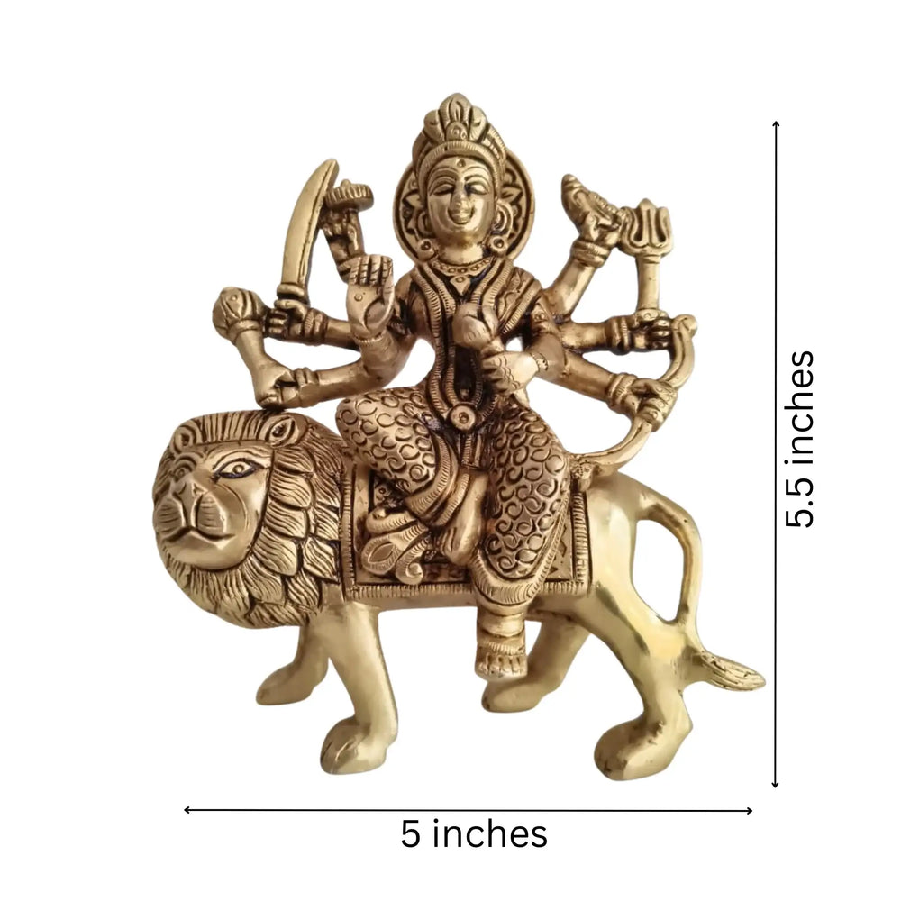 Handcrafted Brass Durga Mata Idol   Brass Ware