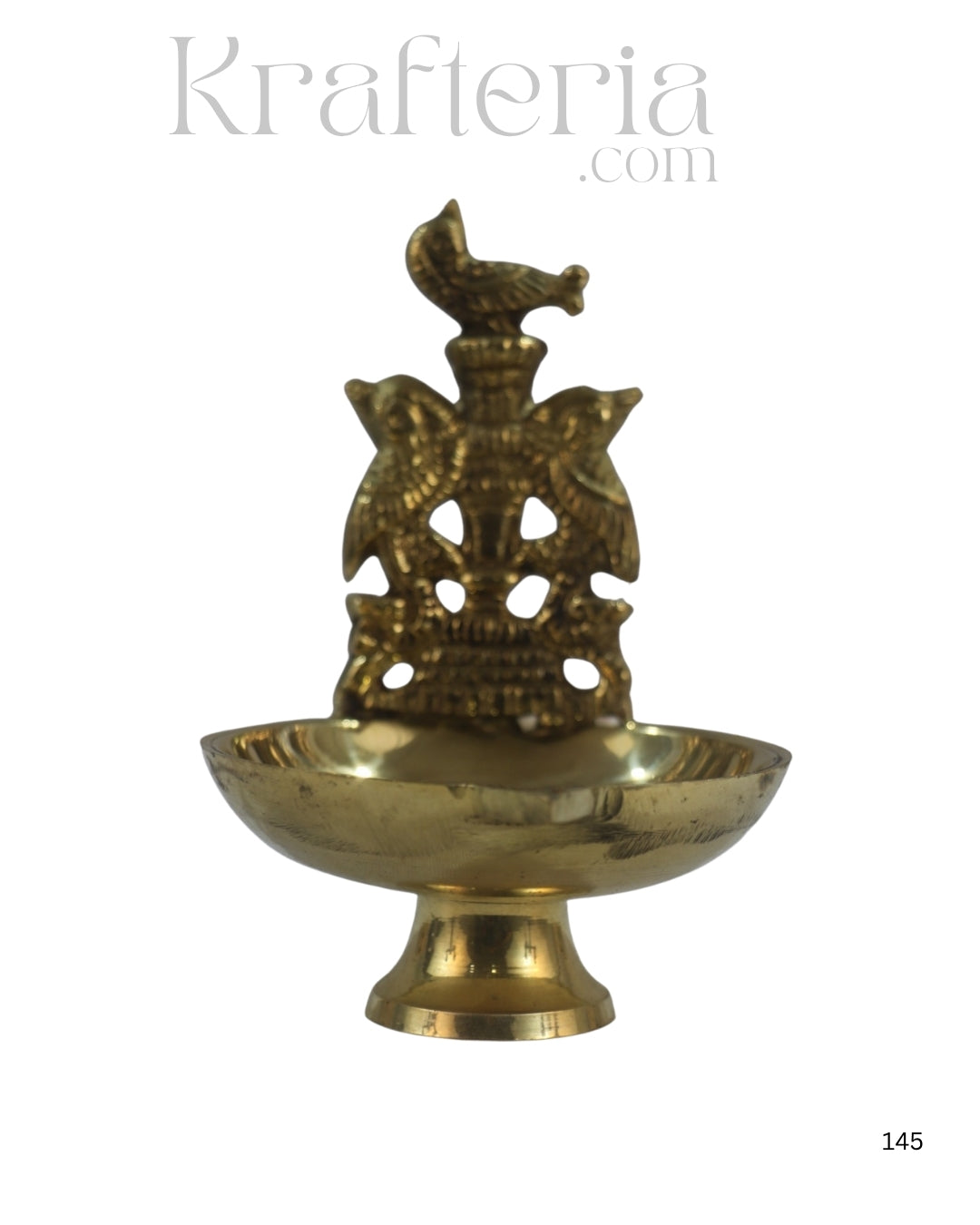 Traditional Brass Bird Deepam for Pooja Rituals