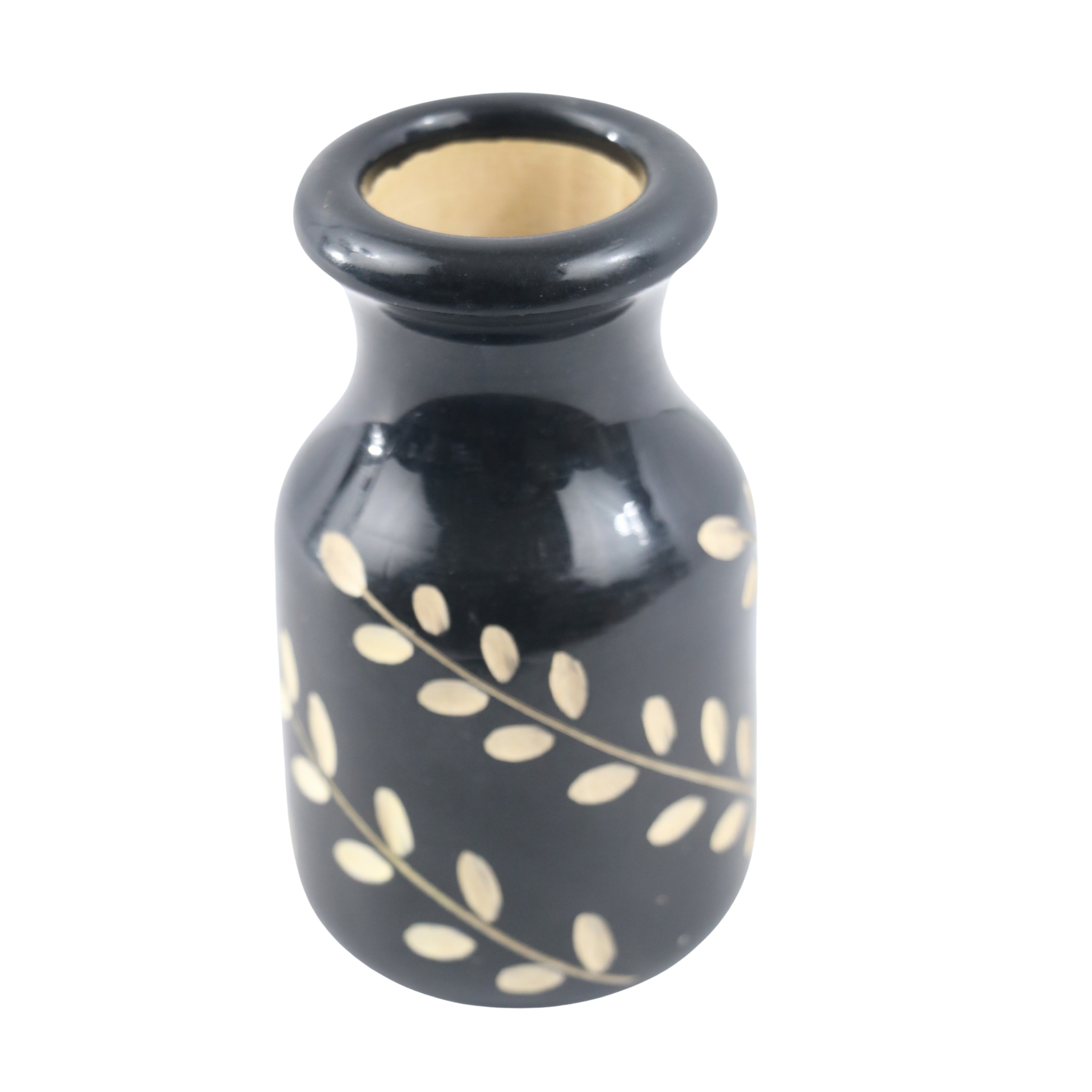 Traditional Channapatna wood vase colorful design