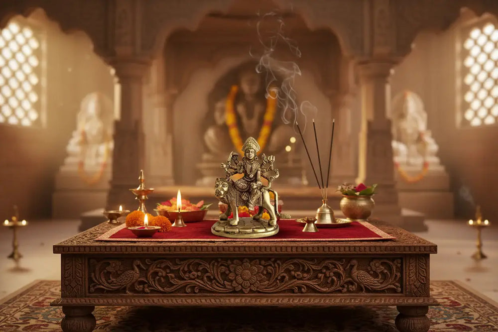 Handcrafted Brass Durga Mata Idol   Brass Ware