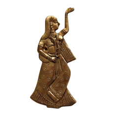 Brass Traditional Indian Dancer Wall Accents – Pair of 2   Brass Artwork