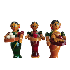 Cultural Etikoppaka Toy Ladies Serving Tambulam   Etikoppaka Lacquerware