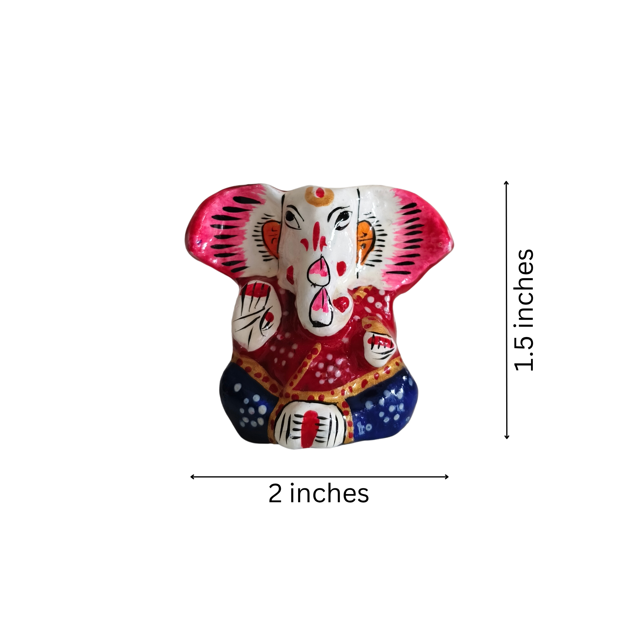 Handcrafted Terracotta Ganesha Figurine - Colorful Indian Folk Art Decor