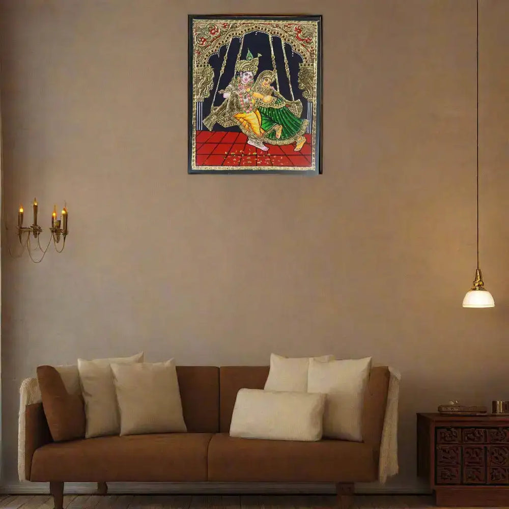 Elegant Radha Krishna – Thanjavur Artistry   Paintings