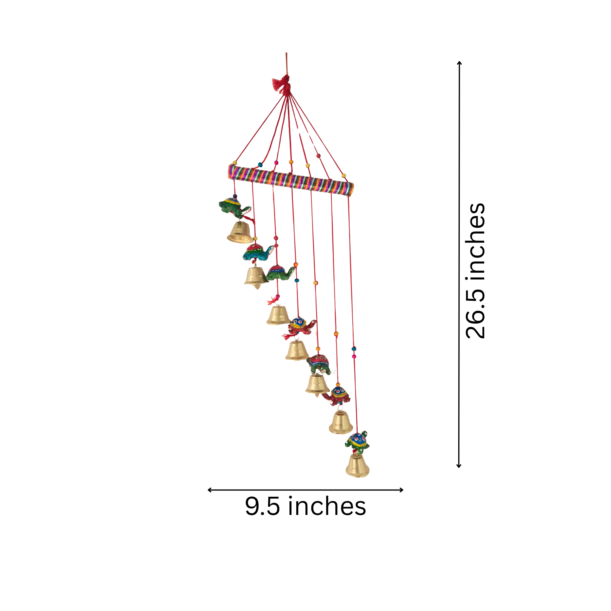 Auspicious Indian Folk Art Turtle Wall Hanging