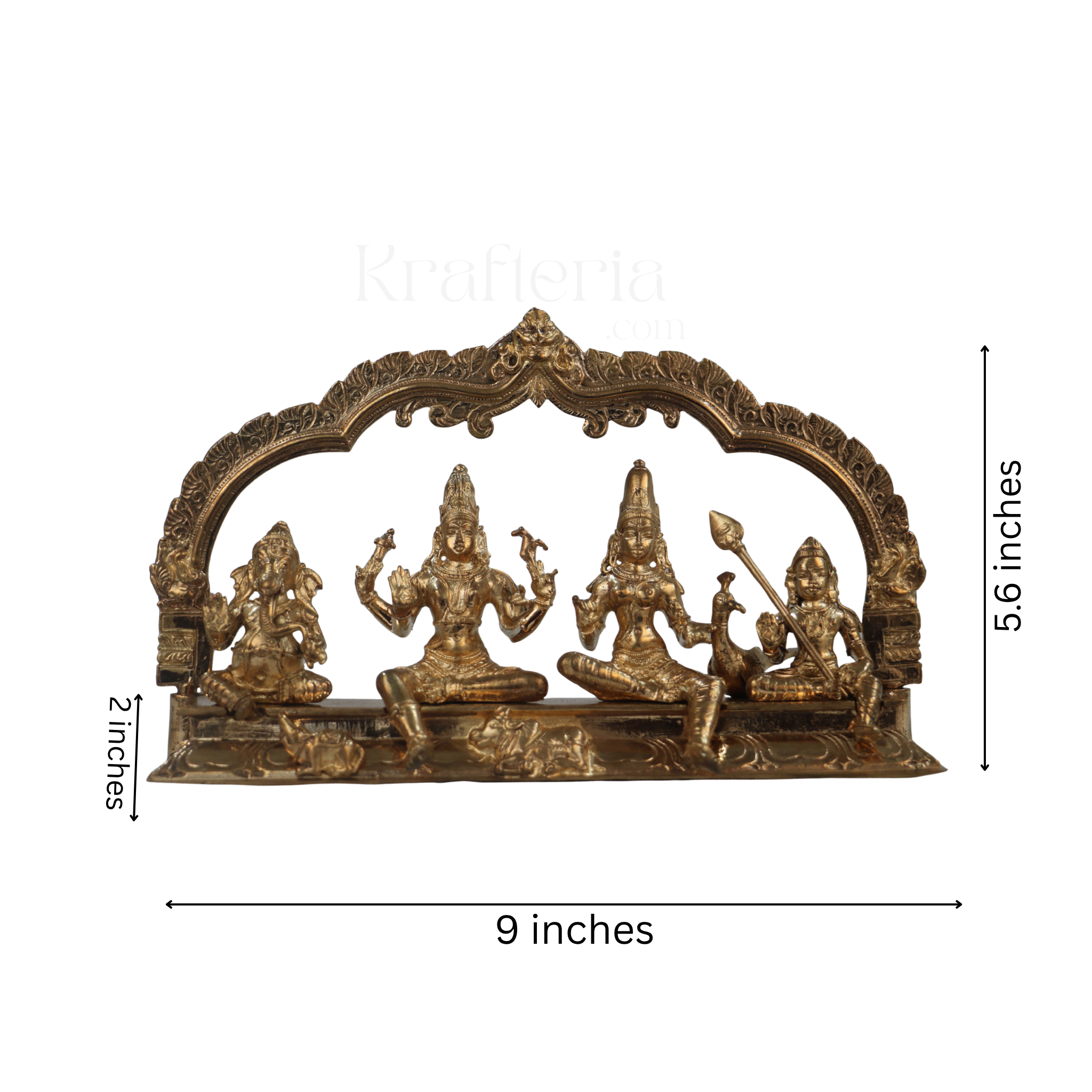 Panchaloha Shiva Kutumba – Divine Family Sculpture