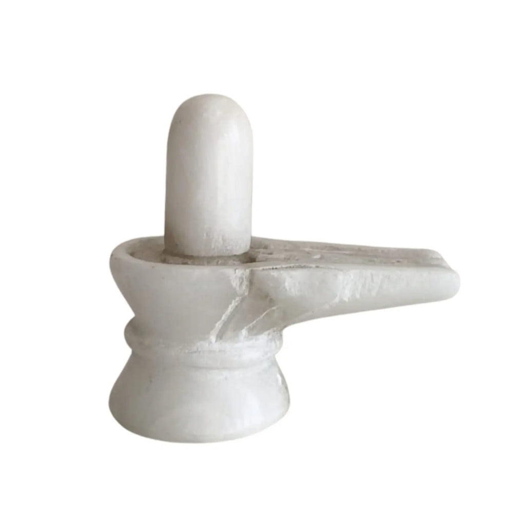 Natural marble Shiva Lingam for sacred home décor.